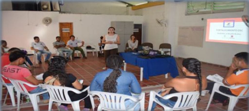 A community workshop in Cataumbo, Colombia.
