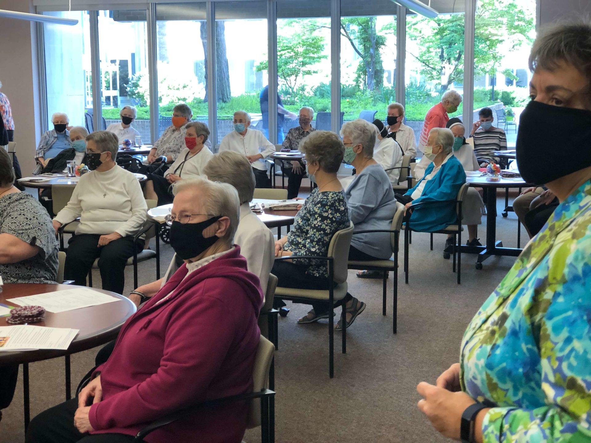 Sister Rebecca Ann Gemma, OP waiting to speak at the 2020 General Assembly at Sacred Heart Convent Friday, August 7, 2020.