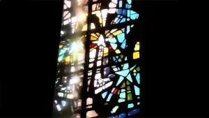 stained glass window with stars