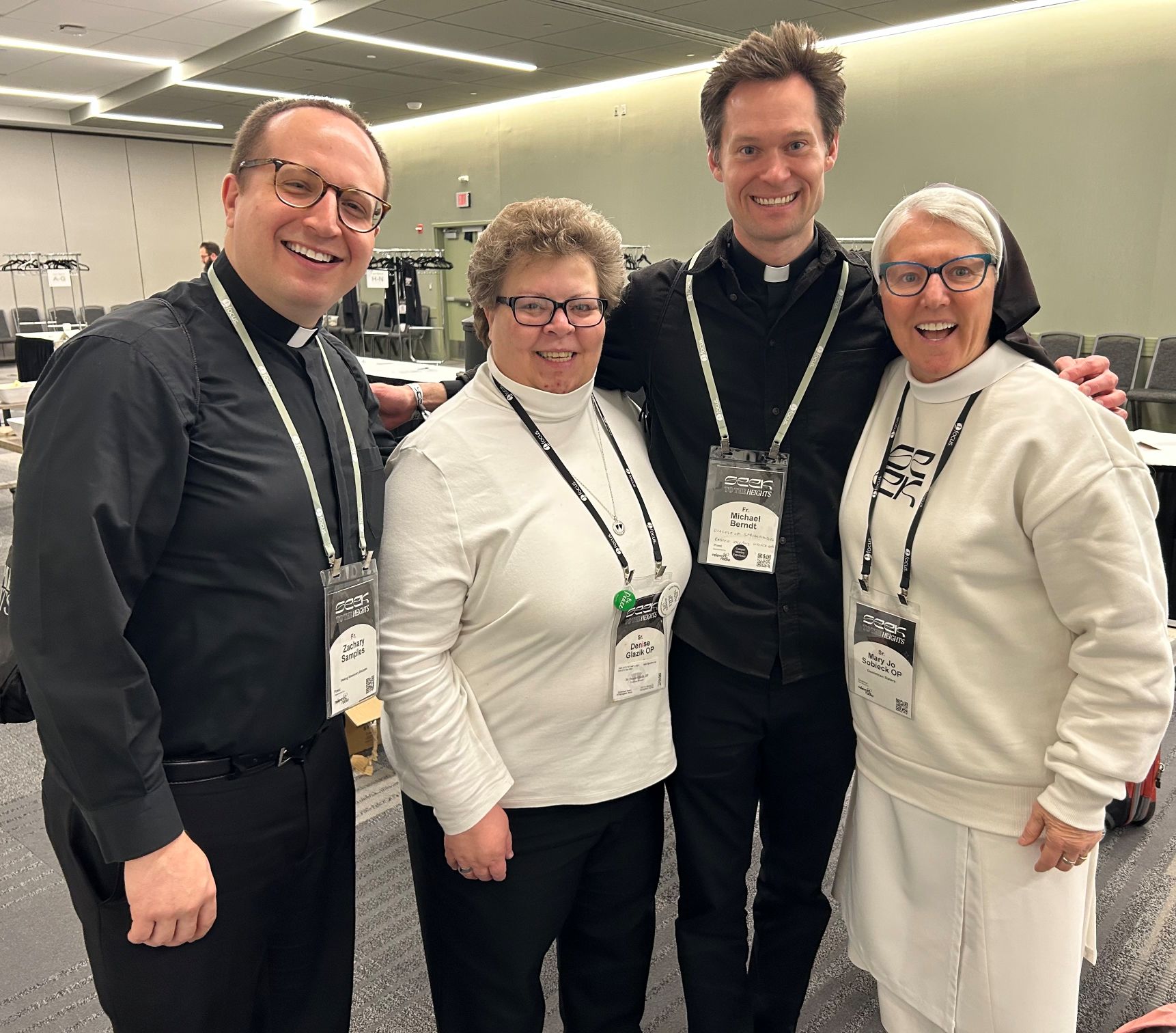 Sisters Denise and Mary Jo with Fathers Zachary and Michael from the Springfield, Ill., diocese.